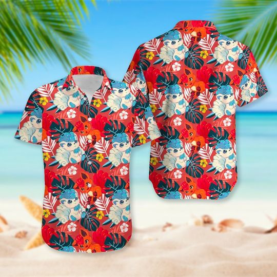 Discover Fire Fox Monster 3D All Over Printed Hawaiian Shirt