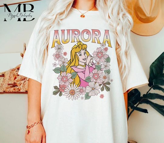 Vintage Floral Disney Princess Shirt, Aurora Princess Shirt