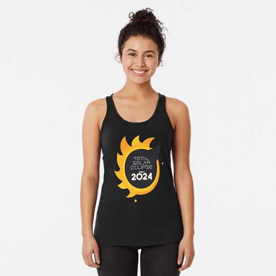 Discover Solar Eclipse Logo, Total Solar Eclipse Sun Art Racerback Tank Top