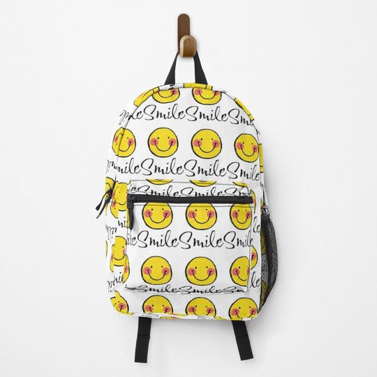 Smile with smiley face. Backpack