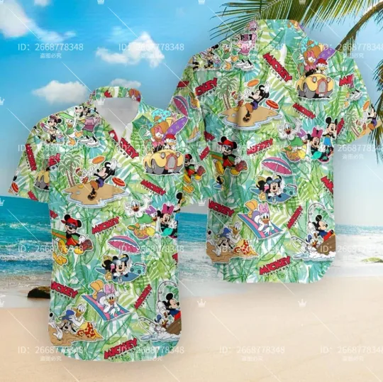 Discover Disney Mickey and Friends Summer Vacation Hawaiian Shirt