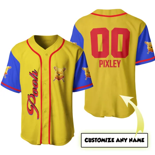 Personalized Disney Winnie The Pooh Baseball Jersey