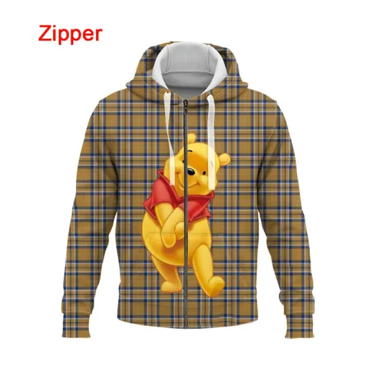 Disney Cute Winnie the Pooh 3D Zip Hoodie