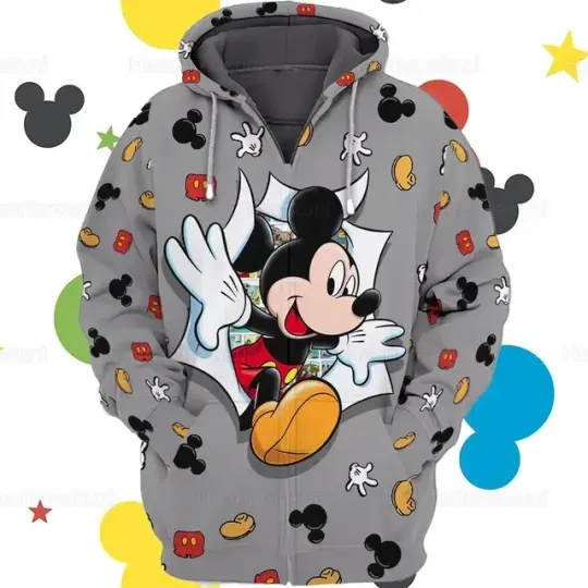 2024 Disney Mickey Mouse 3D Zipper Hoodie