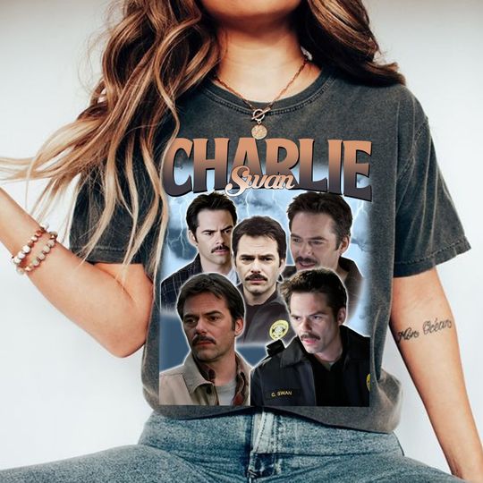 Charlie Swan Vintage 90's T-Shirt, Billy Burke Fan Made Shirt, Team Charlie Tee
