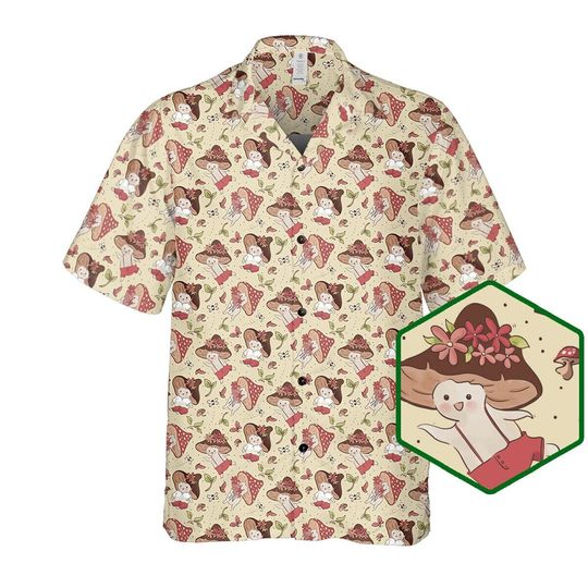 Mushroom Characters Hawaiian Shirt, Mushroom Shirt