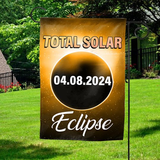 2024 Total Solar Eclipse Garden Flag, April 8th Eclipse Garden  Flag