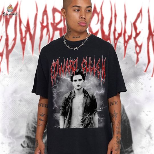 Edward Cullen Black Metal Shirt, The Twilight Saga Edward Cullen Robert Pattinson Shirt