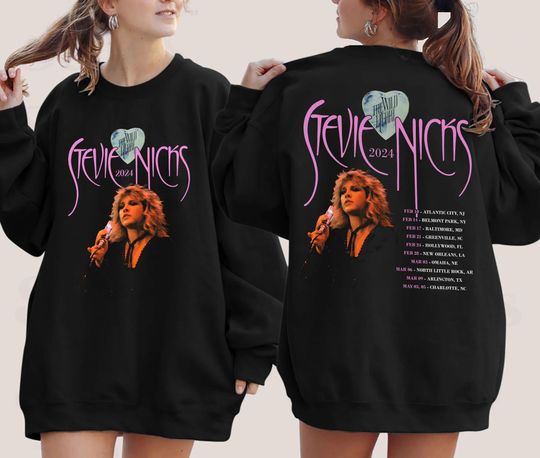 Stevie Nicks 2024 Live In Concert Sweatshirt, Vintage Stevie Nicks Shirt Fan Gifts