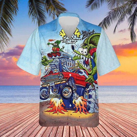Discover Rat Fink Hawaiian Shirt Button Down Short Sleeve Shirt