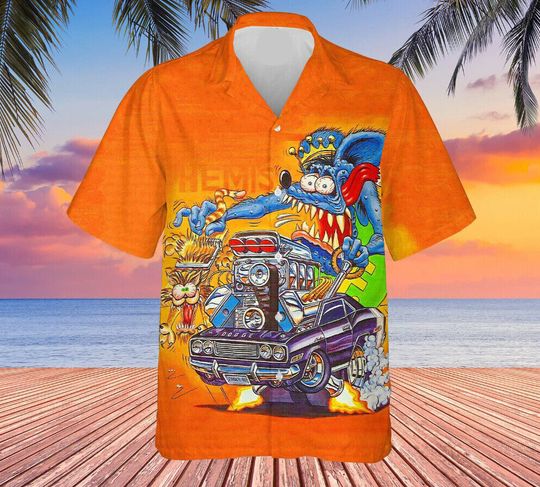 Rat Fink And The Hot Rod Unisex Hawaiian Shirt