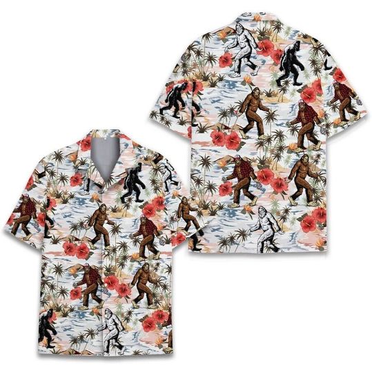 Discover Sasquatch Hawaiian Shirt For Men Women, Tropical Summer Aloha Casual Shirts