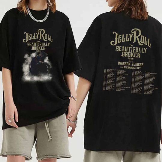Discover Jelly Roll The Beautifully Broken Tour 2024 Shirt, Jelly Roll Fan Shirt