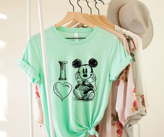 Discover I Love Mickey, Mickey Sketch, Disney Sketch Shirt