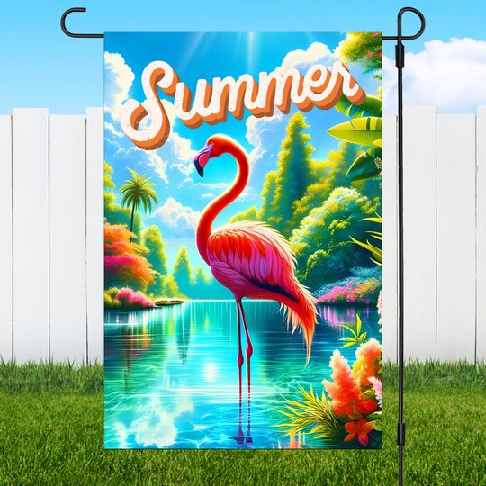 Summer Flamingo Garden Flag, Flamingo Garden Flag