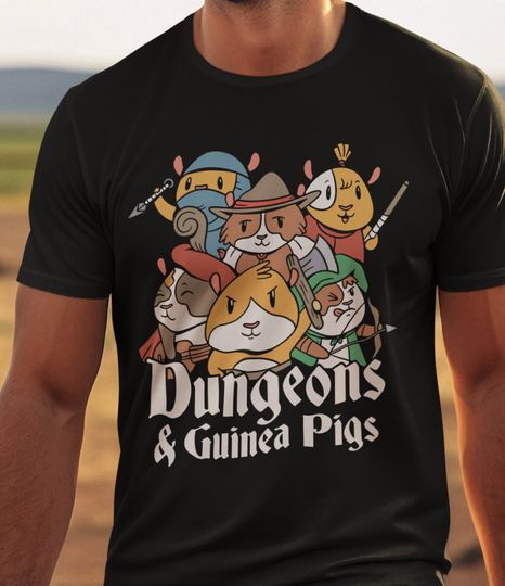 Discover Dungeons and Guinea Pigs Shirt - D&D Parody Game T-shirt