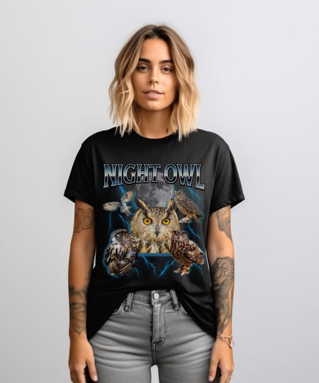 Discover Night Owl Shirt, Vintage 90's Inspired T-Shirt