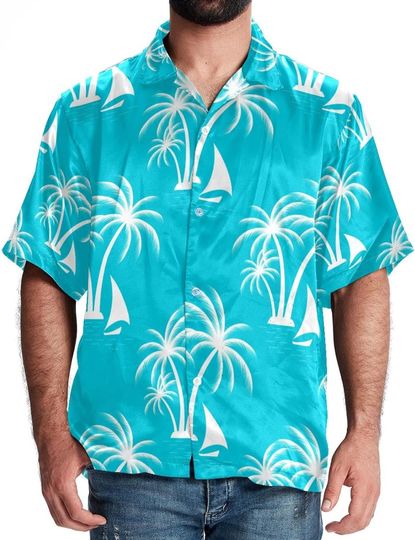Coconut Tree Hawaiian Shirts, Vacation Short Sleeve Beach Shirts