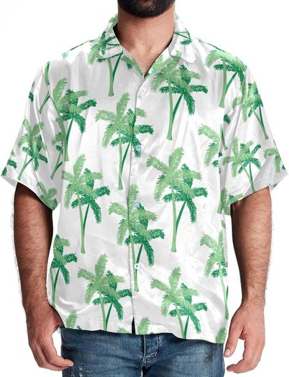 Green Coconut Tree Men's Big and Tall Short Shirt