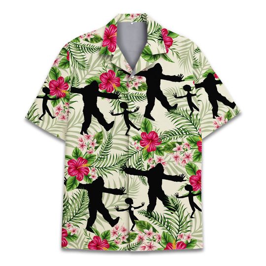 Discover Bigfoot And Alien Hawaiian Shirt For Men Women