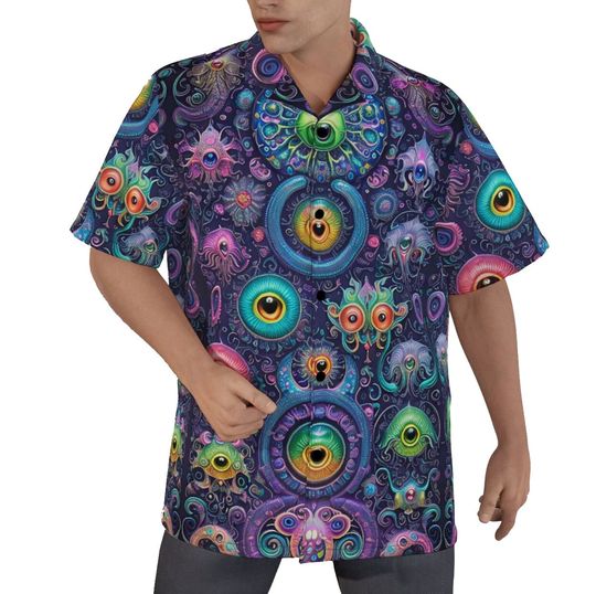 Surreal Psychedelic Shirt Cotton Men's Hawaiian Aloha