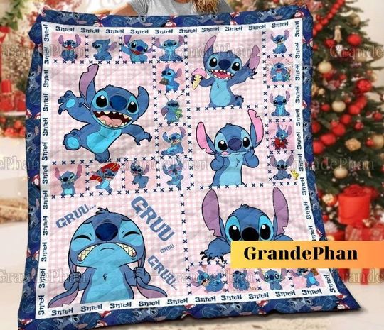 Stitch Emotions Quilt, Disney Stitch Moods Quilt Pattern, Funny Stitch Modern Quilt