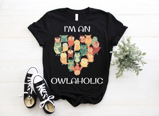 Discover I'm an Owlaholic Owl Heart Love T-Shirt, Cute Owls Gift