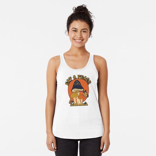 eat peach fruite artsy allman brothers Racerback Tank Top