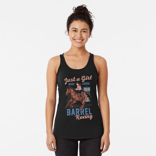 Barrel Racing Cowgirl Racerback Tank Top