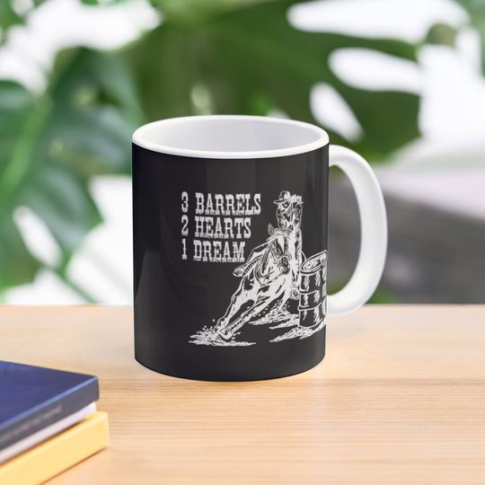 Discover 3 Barrels, 2 Hearts, 1 Dream Barrel Racing Design Coffee Mug