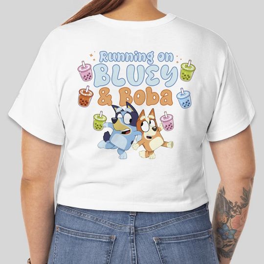 Discover BlueyDad Boba Tea Tshirt Tee Bingo Square Dog Blue Cartoon