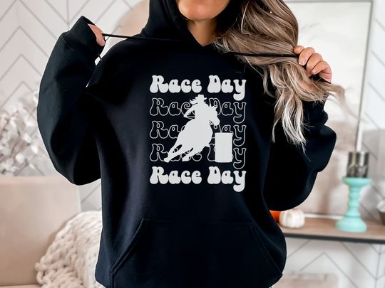 Womens Barrel Racing Race Day Hoodie, Barrel Racing Top For Women