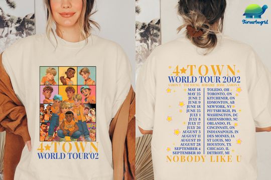 Disney Turning Red 4 TOWN 2002 Tour Double Sided Shirt