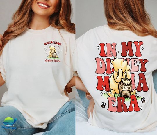 Personalized Disney Mama Bear Winnie The Pooh Double Sided Shirt