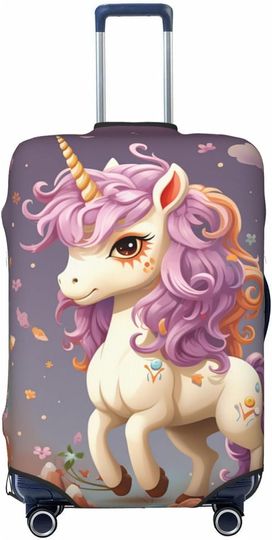 Discover Cute Cartoon Unicorn Rainbow Print Luggage Cover Travel