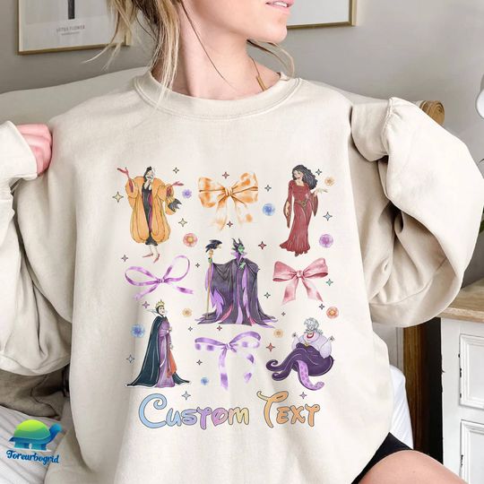 Personalized Coquette Disneyworld Villains Disney Sweatshirt