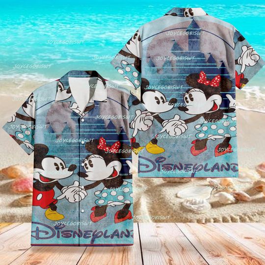 Discover Mickey and Minnie Hawaiian Shirt, Mickey Button Shirt, Disney Hawaiian Shirt