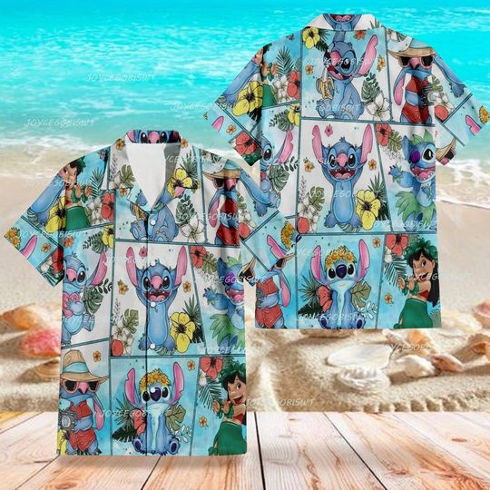 Discover Stitch Hawaiian Shirt, Stitch Aloha Button Shirt, Disney Hawaiian Shirt