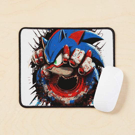 Discover Angry Sonic - The Hedgehog Mouse Pad