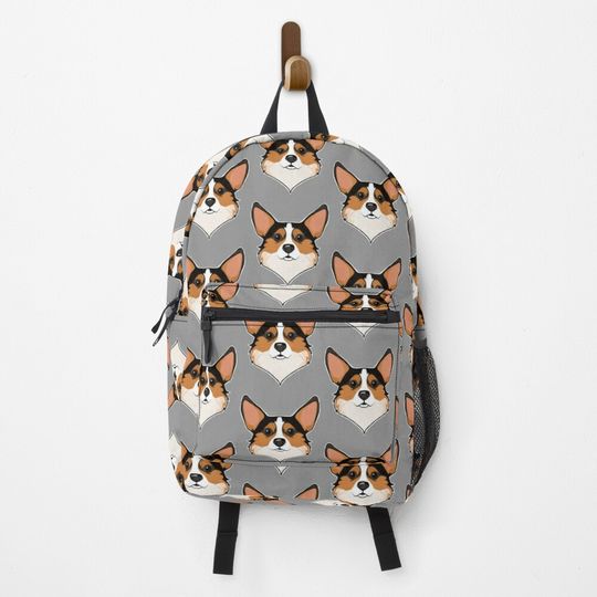 Tri color Corgi Backpack, Dog Art Backpack