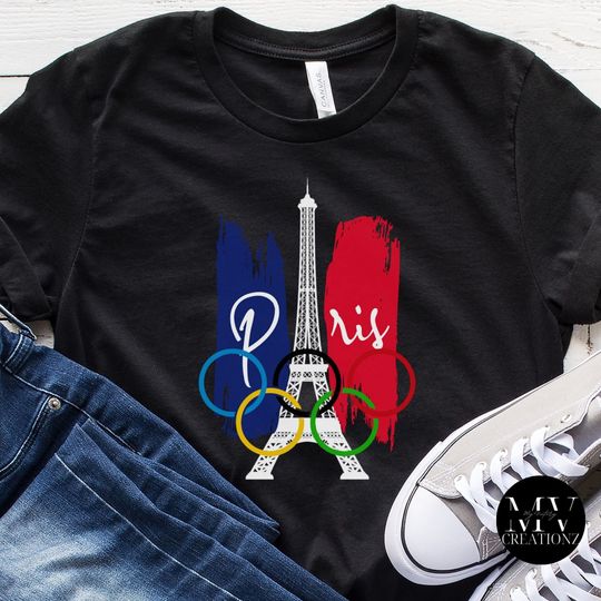 Paris France T-shirt 2024 Summer Olympics Travel to France Vacation Shirt Eiffel Tower Gift for Traveler Designer Gift Girls Paris Trip