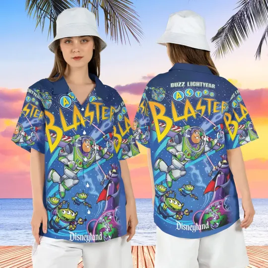 Disney Toy Story Buzz Lightyear Astro Blaster Hawaiian Shirt