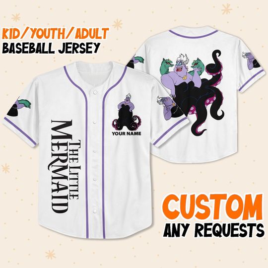 Discover Personalized Disney The Little Mermaid Ursula Simple Baseball Jersey