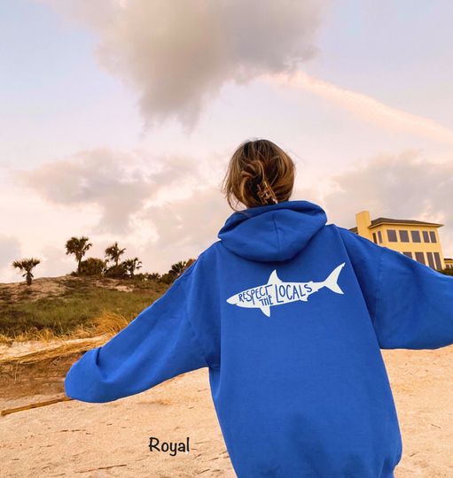 Respect the Locals Shark Hoodie, Surfing Hoodie