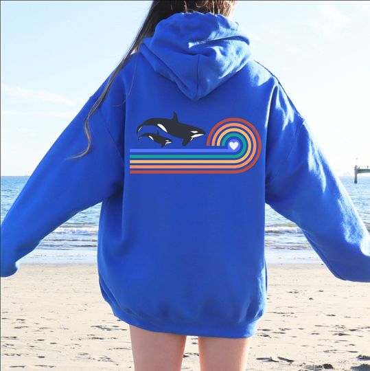 Discover Orca Ocean Beach Hoodie, Blue Ocean Hoodie