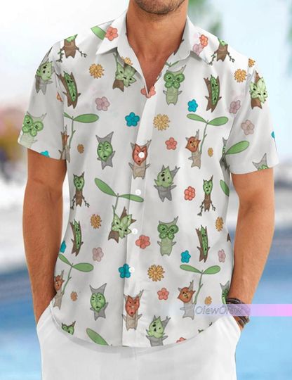 Zelda Majora And Korok Hawaiian Shirt, Zelda Items Shirt, Zelda Hawaiian Shirt