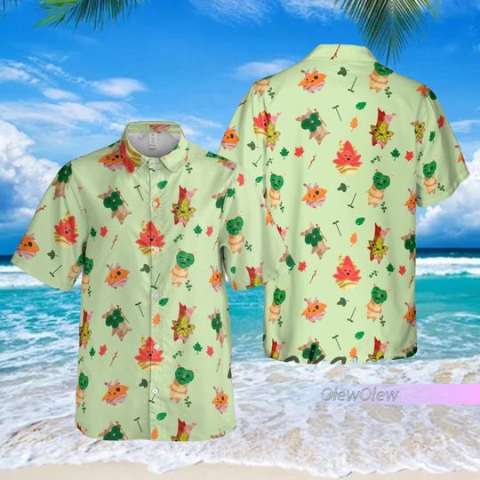 Zelda Majora And Korok Hawaiian Shirt, Zelda Majora And Korok Hawaiian Shirt