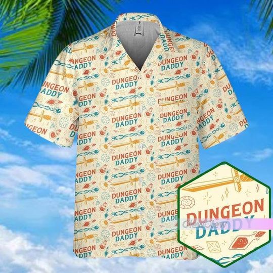 Discover Dungeon Daddy Shirt, Dnd Hawaiian Shirt, Dnd Dad Shirt, Dice Shirt
