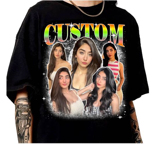 Discover Custom Bootleg Rap Tee, Vintage 90's Shirts Gifts, Customize Face Photo Tees
