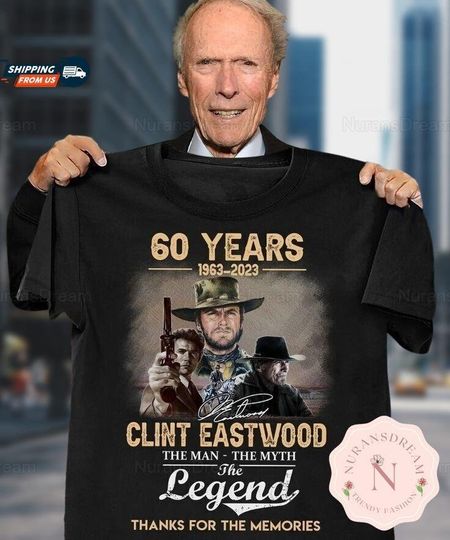 Clint Eastwood 60 Years 1963 2023 Signatures Thank You T-Shirt, Clint Eastwood Hoodie, Movie Sweatshirt, Gift For Him